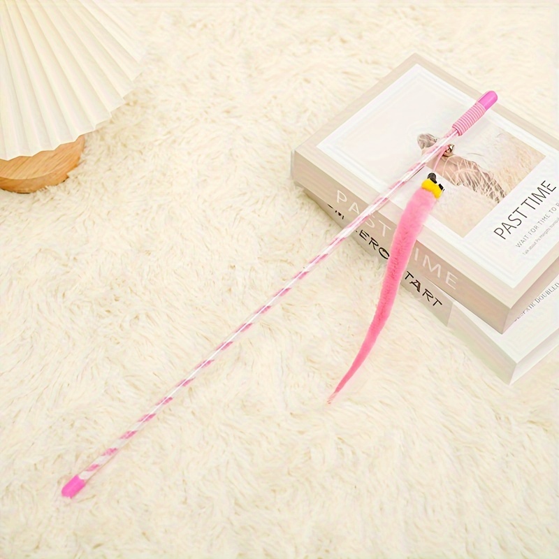 1pc Caterpillar Style Colorful Long Rod Cat Teaser Stick, Cat Entertainment Interactive Toy