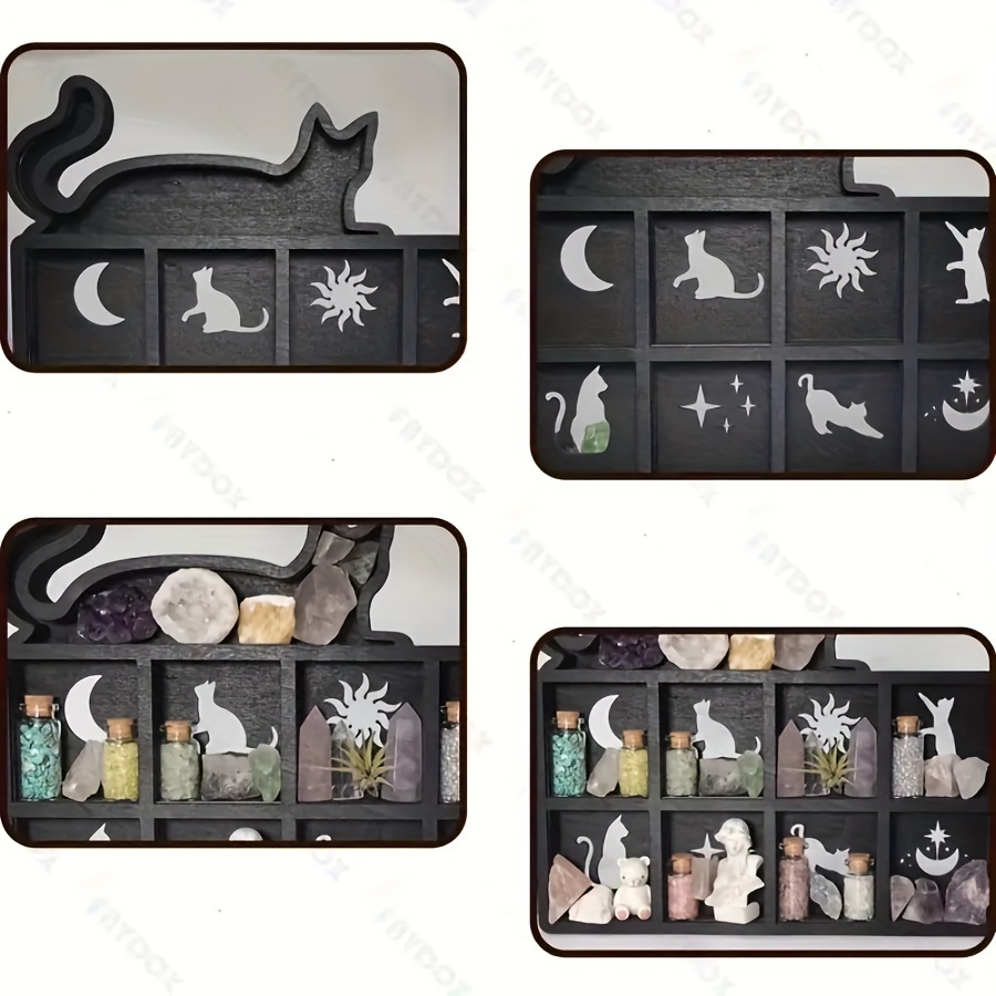 

1pc Cat Crystal Display Rack, Crystal Stone Shelf, Wall Decor, Home Decor, New Year Gift, Gothic Decor