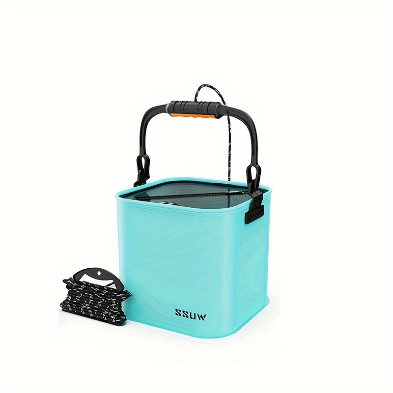  Transparent Top Cover Fishing Bucket, Foldable Fish