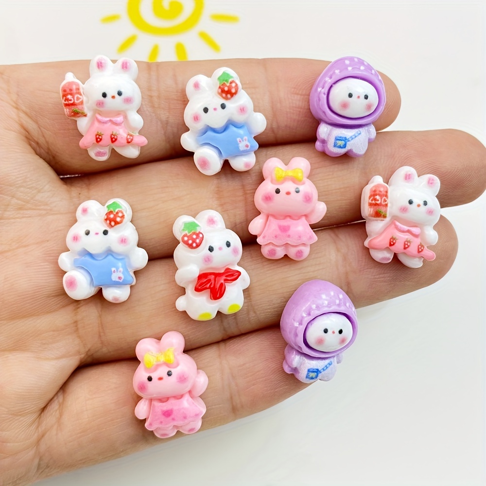 Kawaii Cute Animals Head Flatback Resin Cabochon Scrapbooking Craft Mini  Bear Cow Elephant DIY Jewelry Hair Decoration Accessori