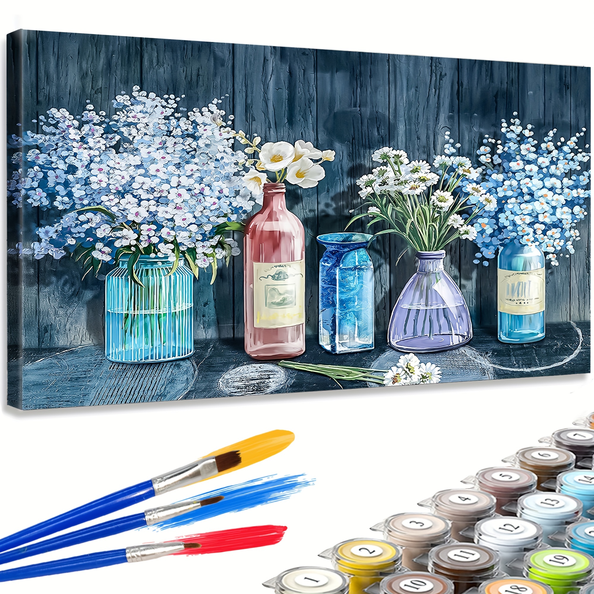 Flowers In Vases Large Paint By Number For Adults Beginner - Temu