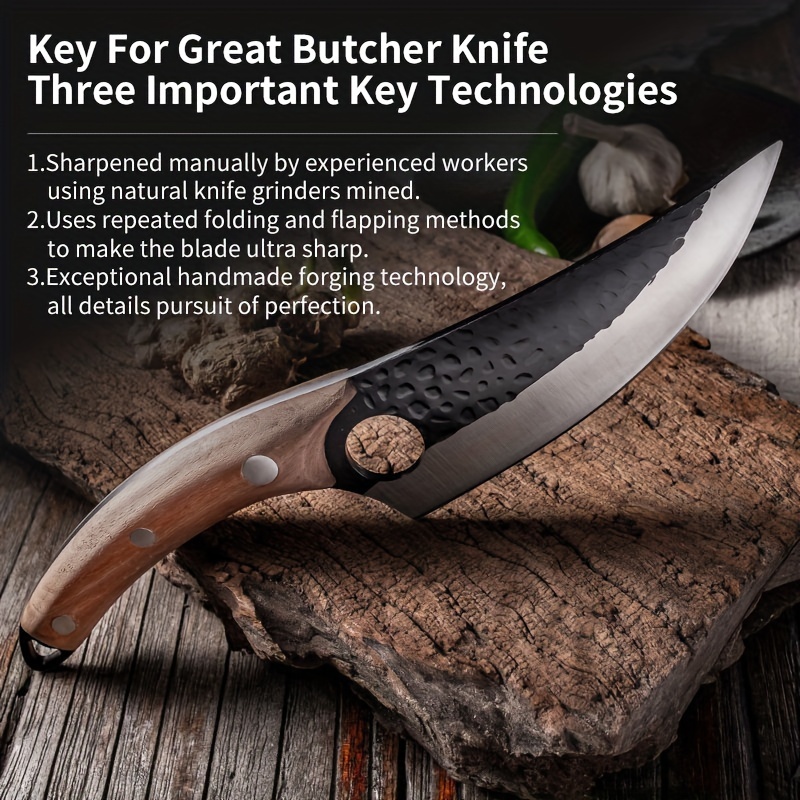 Heavy Duty Meat Knife With Sheath Hand Forged Chef Knife - Temu