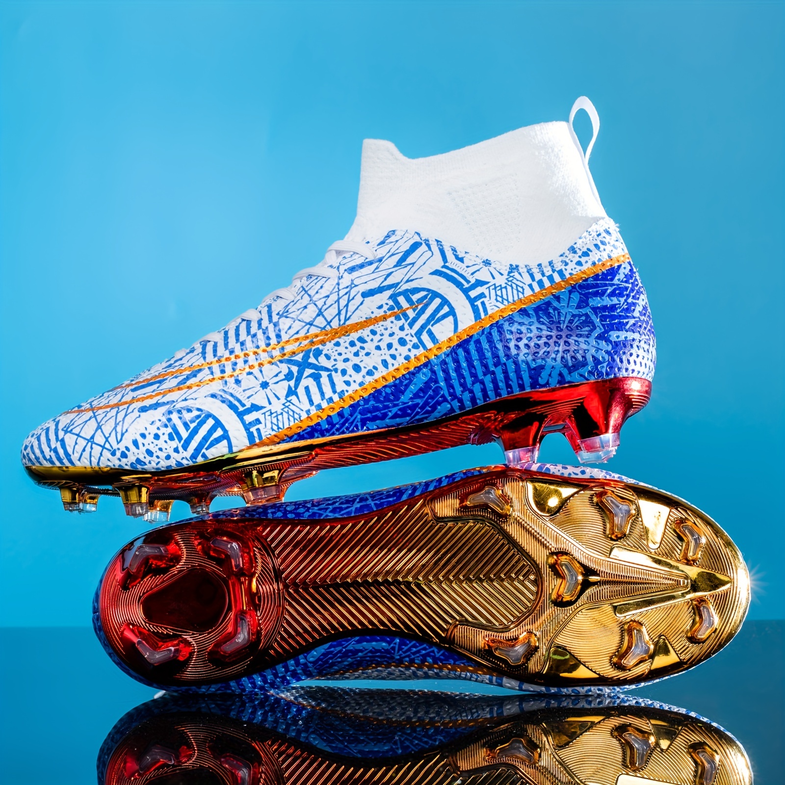  Lfzhjzc Tacos de fútbol unisex, zapatos de fútbol con suela AG,  zapatos de fútbol para mujeres, zapatos de fútbol para niños grandes, alta  potencia de agarre, Azul : Ropa, Zapatos y