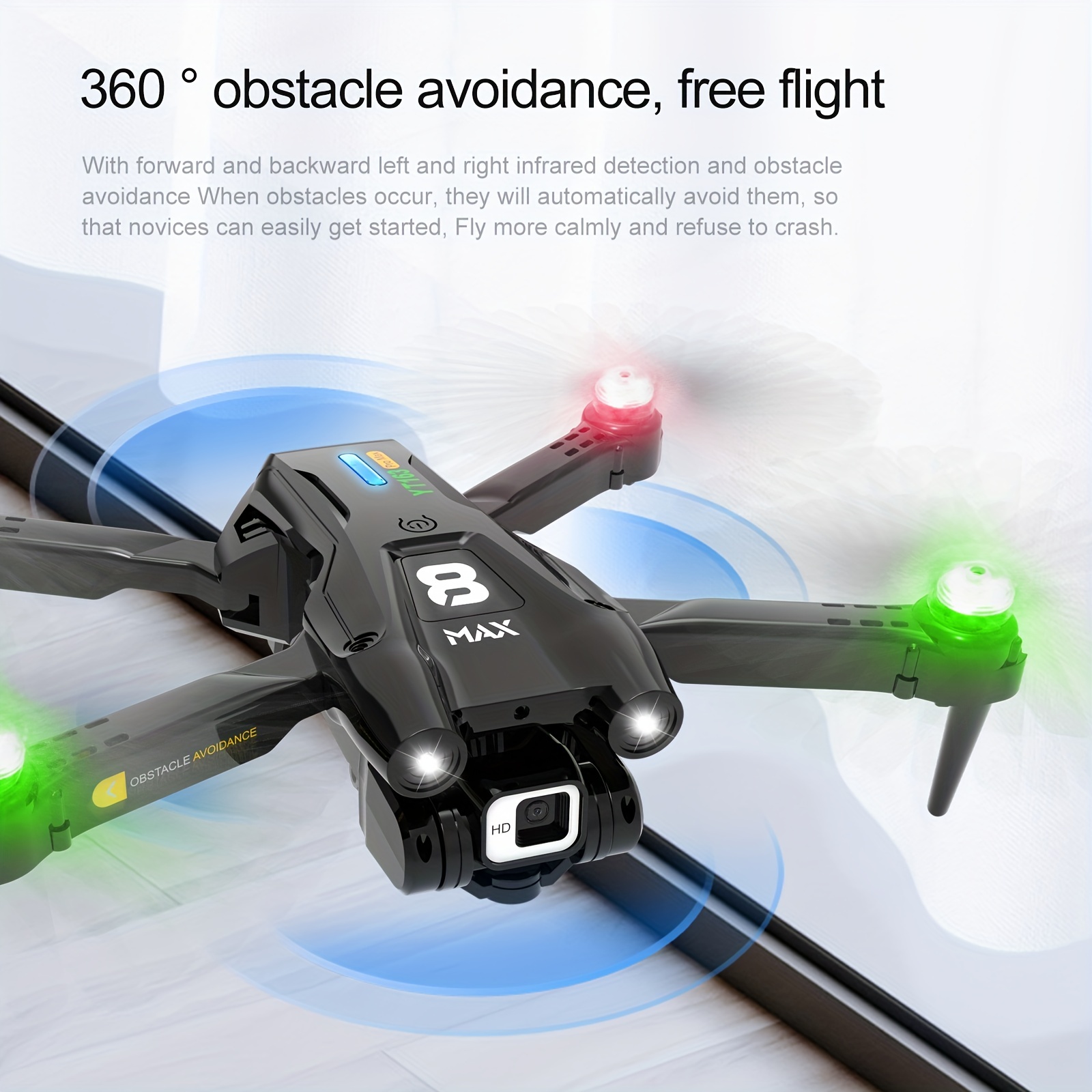 yt163 foldable drone remote control and app control easy to carry four sided sensor obstacle avoidance stable flight one key return high definition camera camera angle adjustable drone details 8