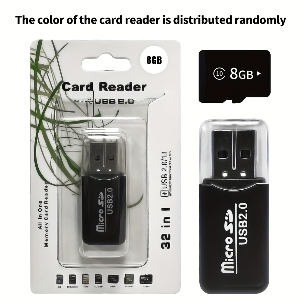 All-in-one Card Reader Avec 8gb, Usb 2.0 Haute Vitesse Transmission Card  Reader, Multi-fonction Ordinateur Usb Card Reader, Plug-and-play Card  Reader, Compact Et Facile À Transporter, Les Meilleures Offres  Quotidiennes Du Jour