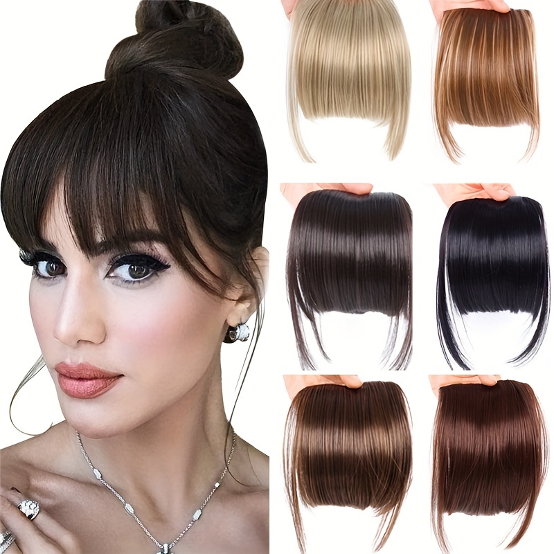 

Hair Bangs With Sideburns Synthetic Clip In Hair Extensions Elegant For Daily Use Hair Accessories