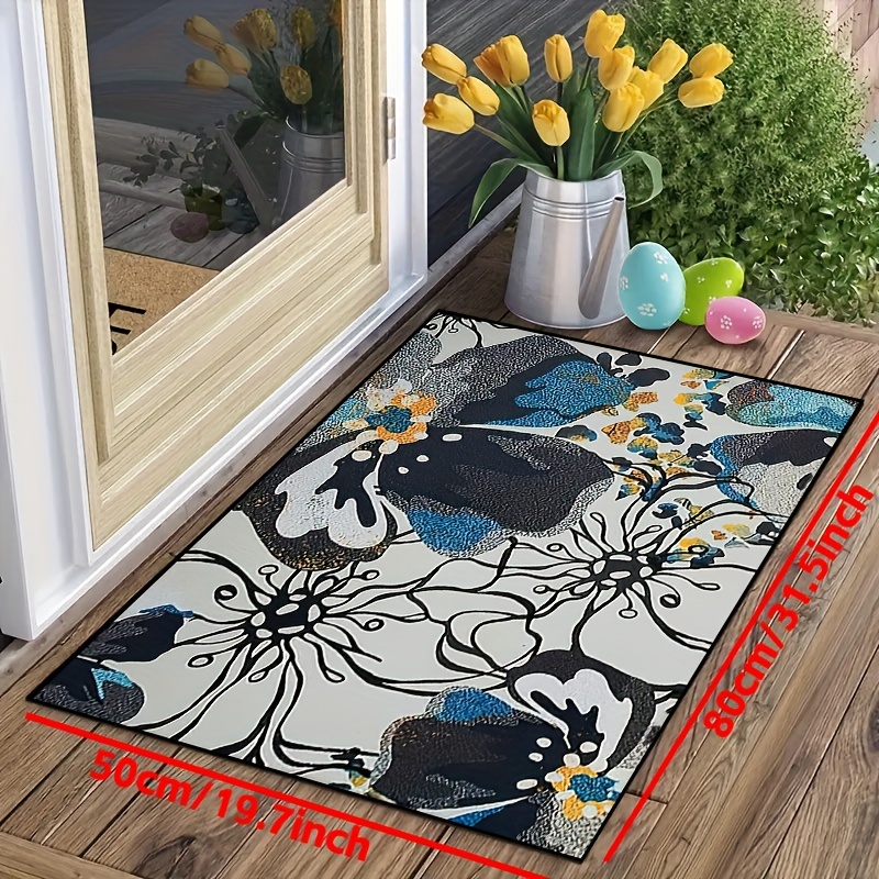 Vintage Flower Pattern Area Rug Washable Foyer Pad Durable - Temu Australia