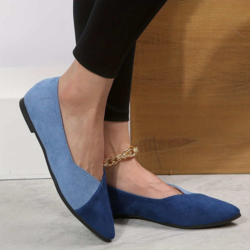 Womens blue clearance flat shoes