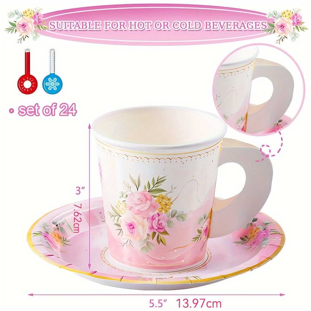 Party tea cups on sale and saucers disposable