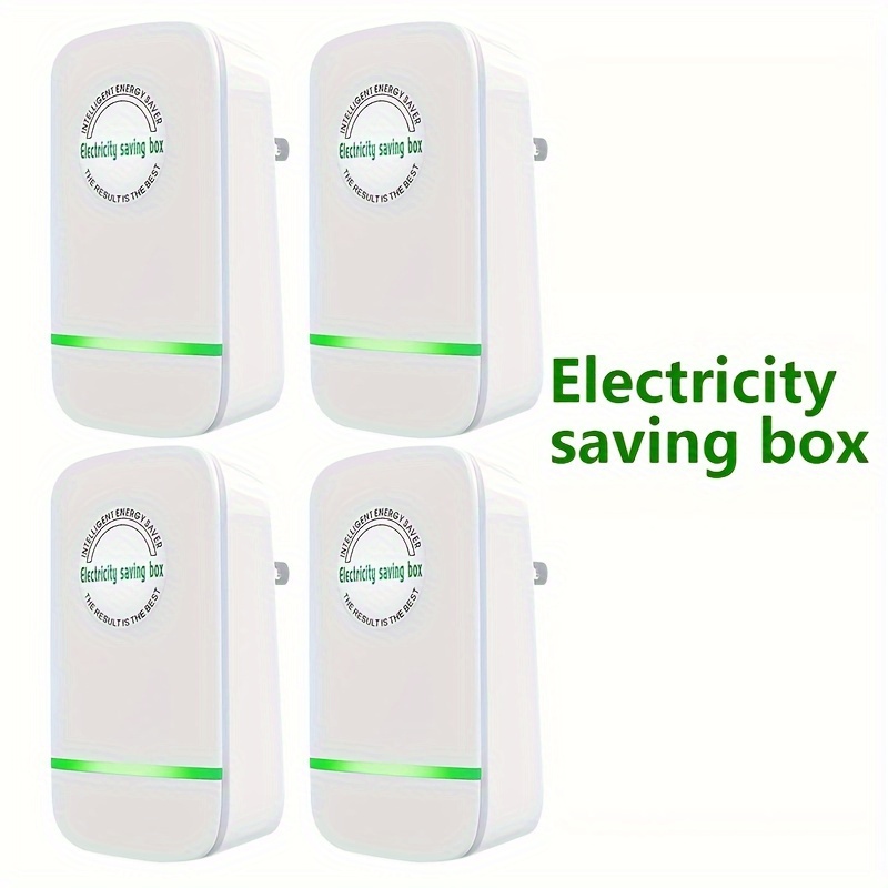 4 Pack Power Save Smart Energy Saver Device Electricity Saving Box, Power Saving Box Electricity Reducer, Power Factor Saver House Voltage Stabilizer