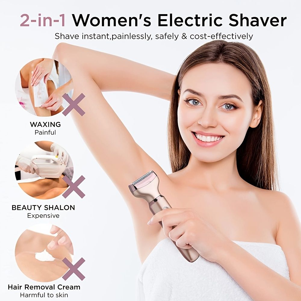 2 In 1 Women Epilator Electric Razor Hair Removal Painless Face Shaver  Bikini Pubic Hair Trimmer Home Use Machine - Appliances - Temu Canada