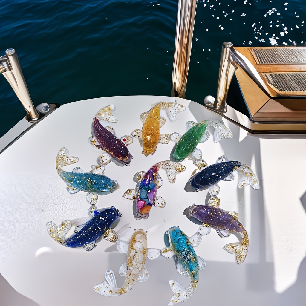 Decorative Crystal Natural Crystal Gravel Drop Glue Fish Shape Small  Ornaments Gift Ornaments Fish Tank Aquarium Pool - Sports & Outdoors - Temu