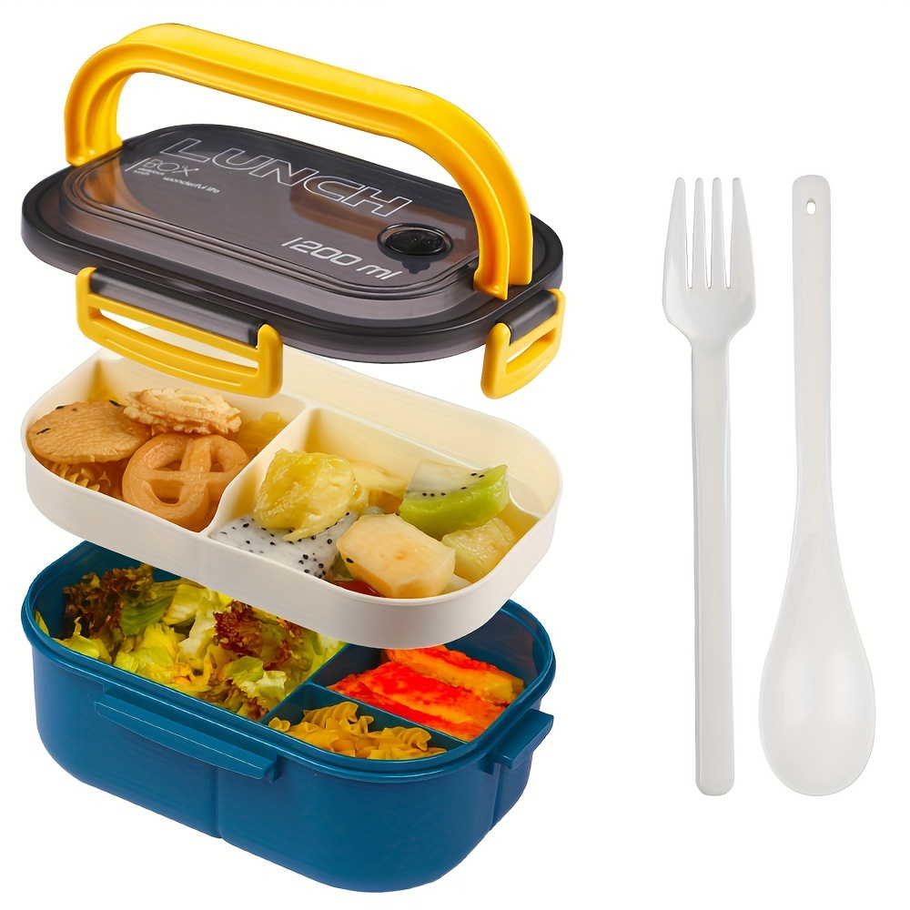 1 Set Insulated Divided Lunch Box, With Cutlery, Microwave Oven Dishwasher  Safe, Space Saving, Dust-proof And Moisture-proof For back to school, class