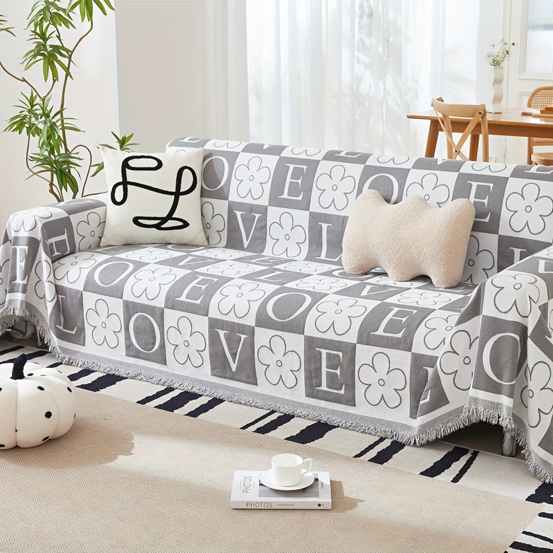 Flower Pattern Sofa Cushion, Anti-slip Sofa Towel, Thickened Sofa