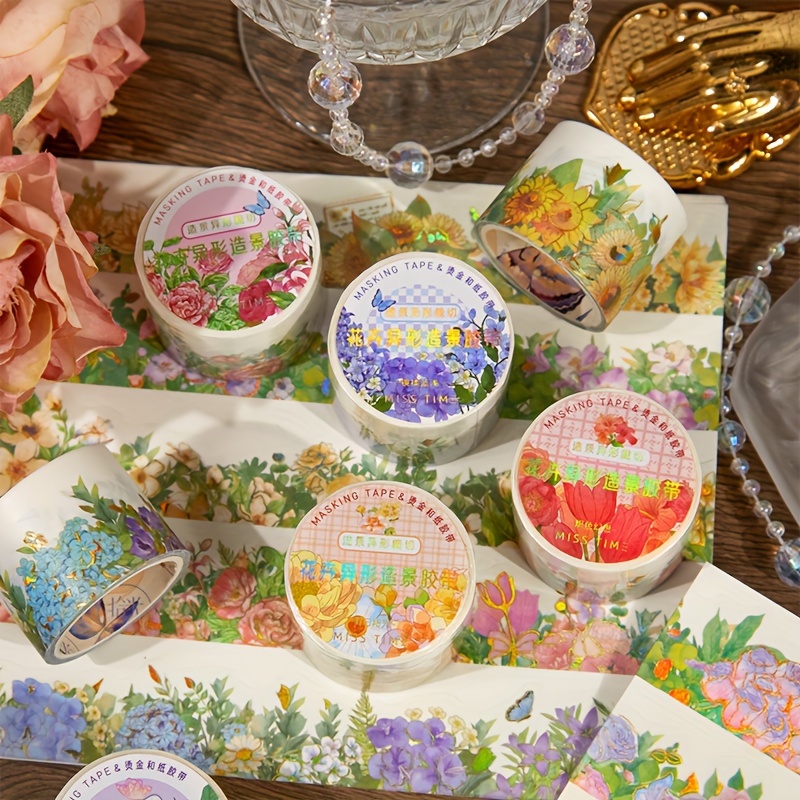 6 Unids/set Flor Planta Washi Cinta Decorativa Cinta - Temu