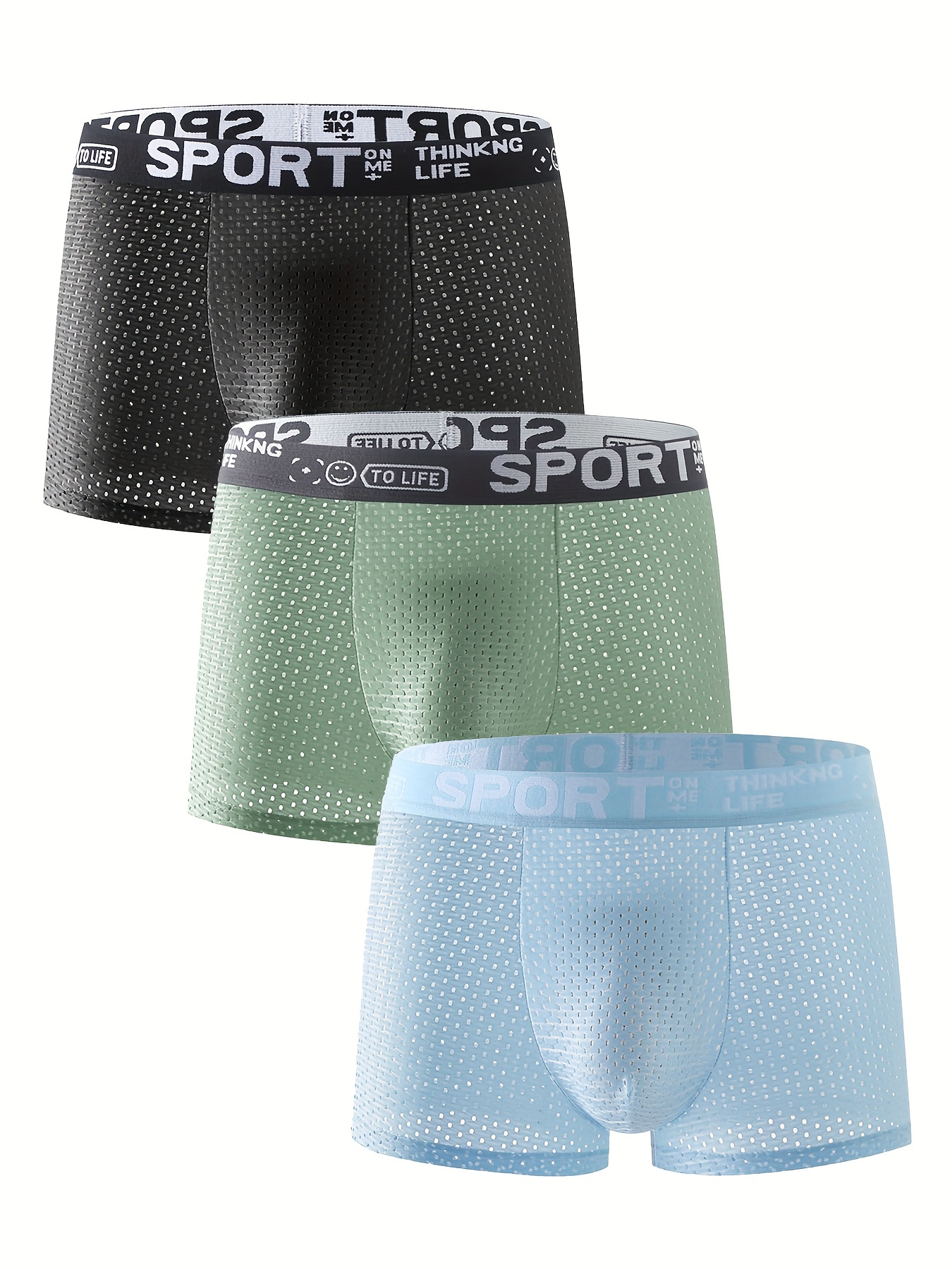 Men's Ice Silk Cool Boxer Briefs Shorts Mesh Thin Breathable - Temu