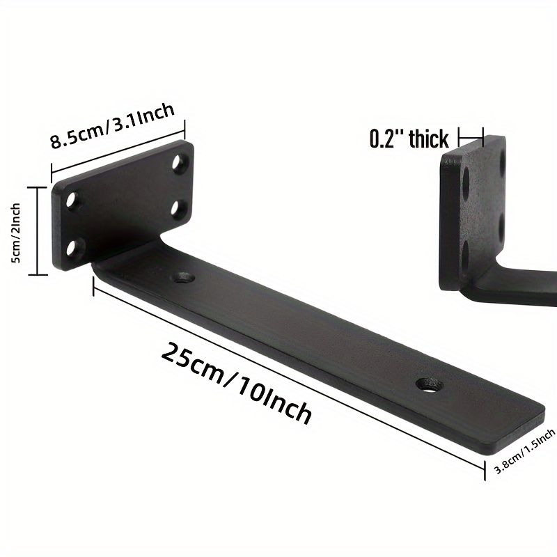 Soporte de estante de acero HD negro, 19-1/2 pulgadas de profundidad x 13  pulgadas de alto