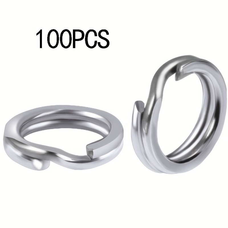 50 100Pcs Fishing Split Rings Kit, Stainless Steel Flat Split Ring Lure  Tackle Bait Connector, High Strength Snap Ring, Double Circle Open Jump  Rings, for Jigging Fishing Assist Hooks(4# 100pcs) : Buy