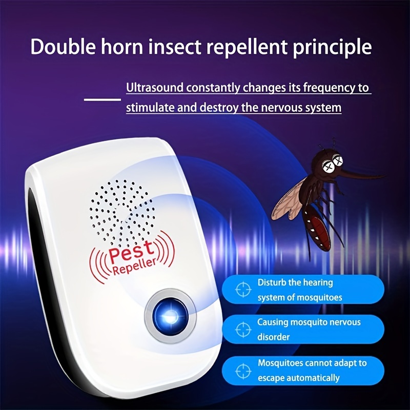 6pcs dual horn ultrasonic pest repeller for indoor pest control electronic insect repellent for home kitchen and warehouse effective ultrasonic pest control solution details 5