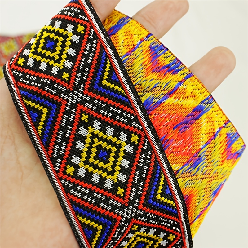 5 Yards Vintage Jacquard Ribbon Ethnic Embroidered Ribbon 1.9 inch Wide  Boho Lace Trim for DIY Sewing Clothing Accessories Handmade Bag  Embellishment