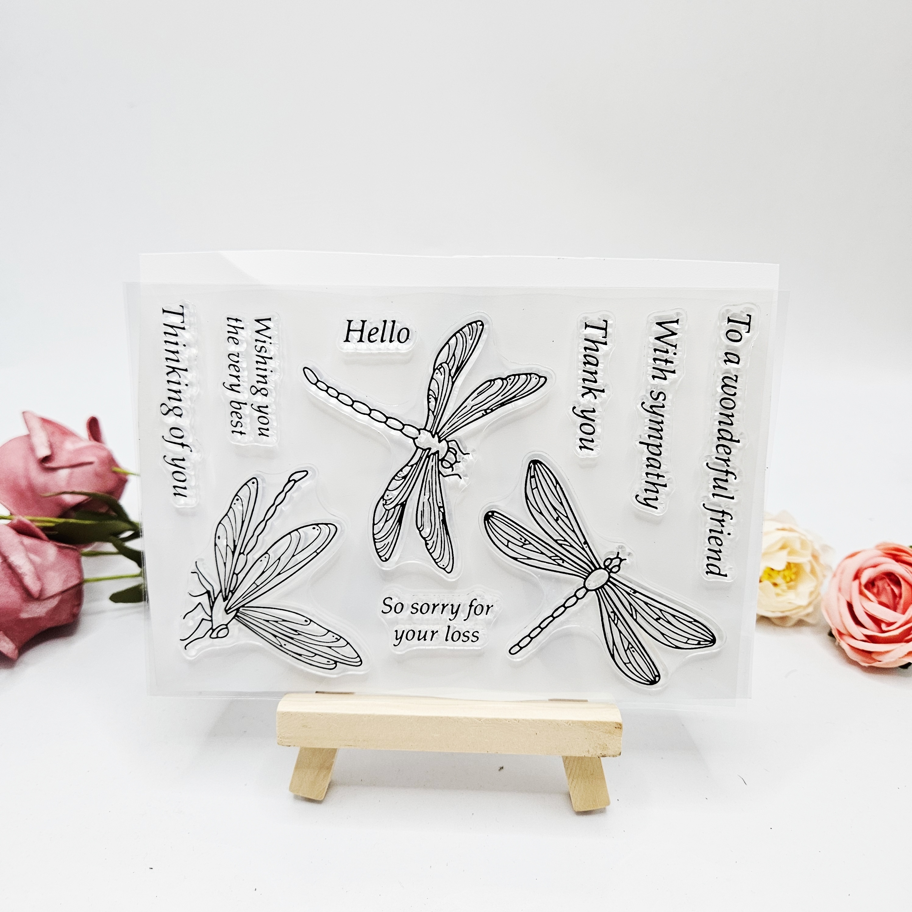 Dragonfly Flower Seal Stamps Diy Transparent Stamps For - Temu