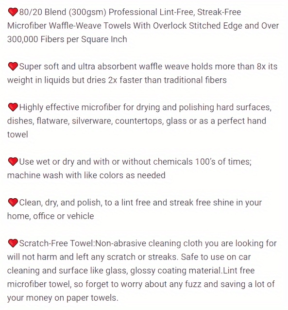 Surainbow Waffle Weave Microfiber Towels,premium Cleaning Cloth Lint  Free,scratch Free,and Super Absorbent For Drying, Detailing, Polishing, And  Buffing,car Washing Drying Towel For Household,auto Detailing,windows,,  Grey - Temu