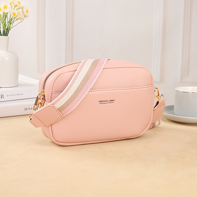 Solid Color Small Square Bag, Pu Leather Simple Portable Crossbody