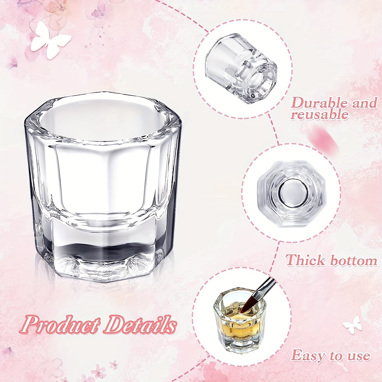 Clear Glass Liquid Cup with Stainless Steel Lid