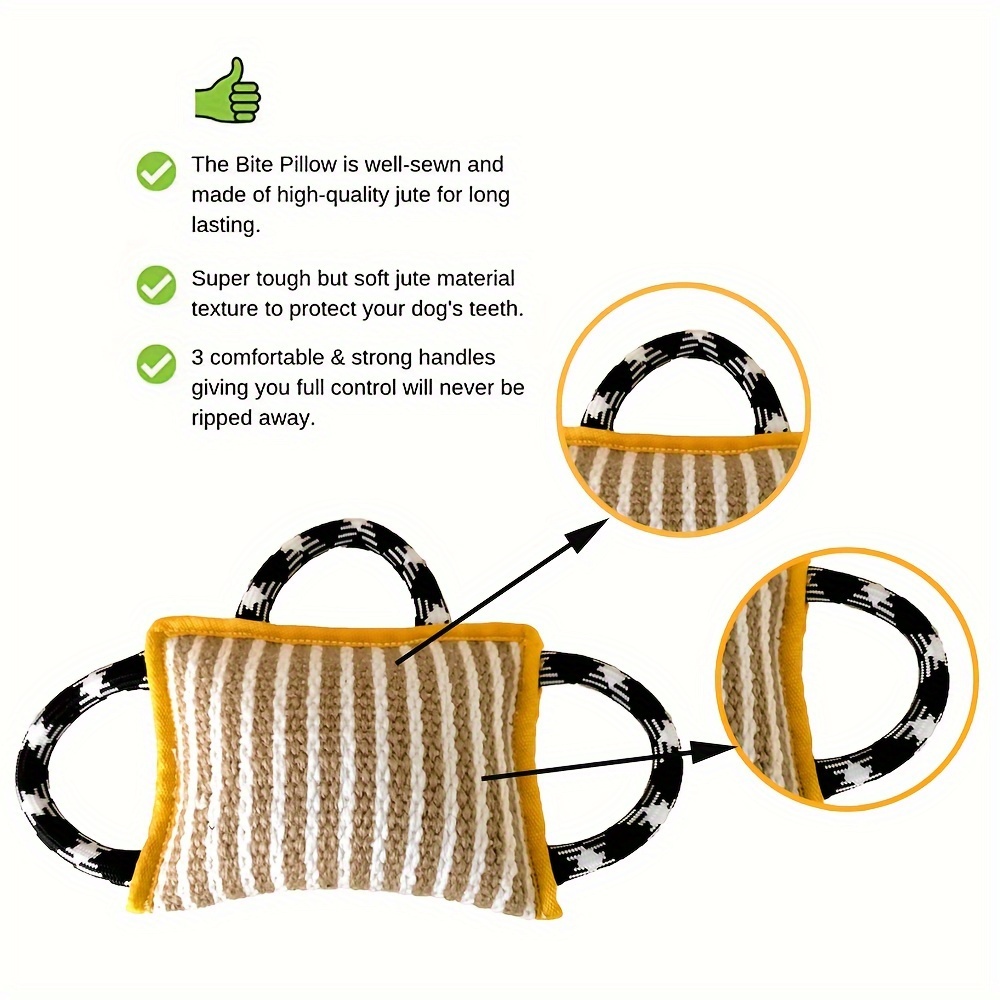 Dog Tug Toy Dog Tough Jute Bite Pillow Durable Training - Temu