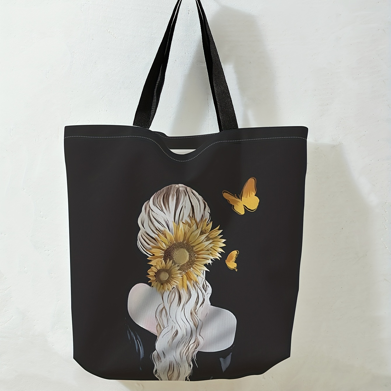 Butterfly Tote Bag, Beach, Travel, Large Canvas Shopping, Grocery