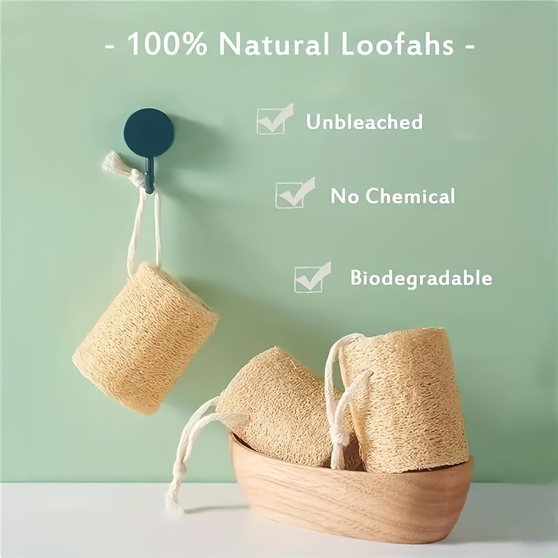 Natural Shower Loofah Sponge, Bath Exfoliating Loofa Body Scrubber