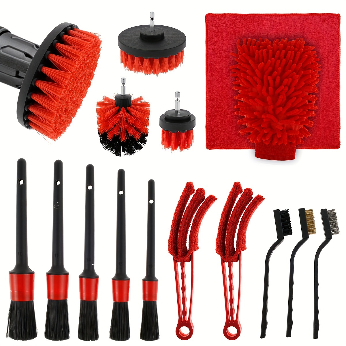 Car Cleaning Tool Kit Car Detailing Brush Set For Car - Temu