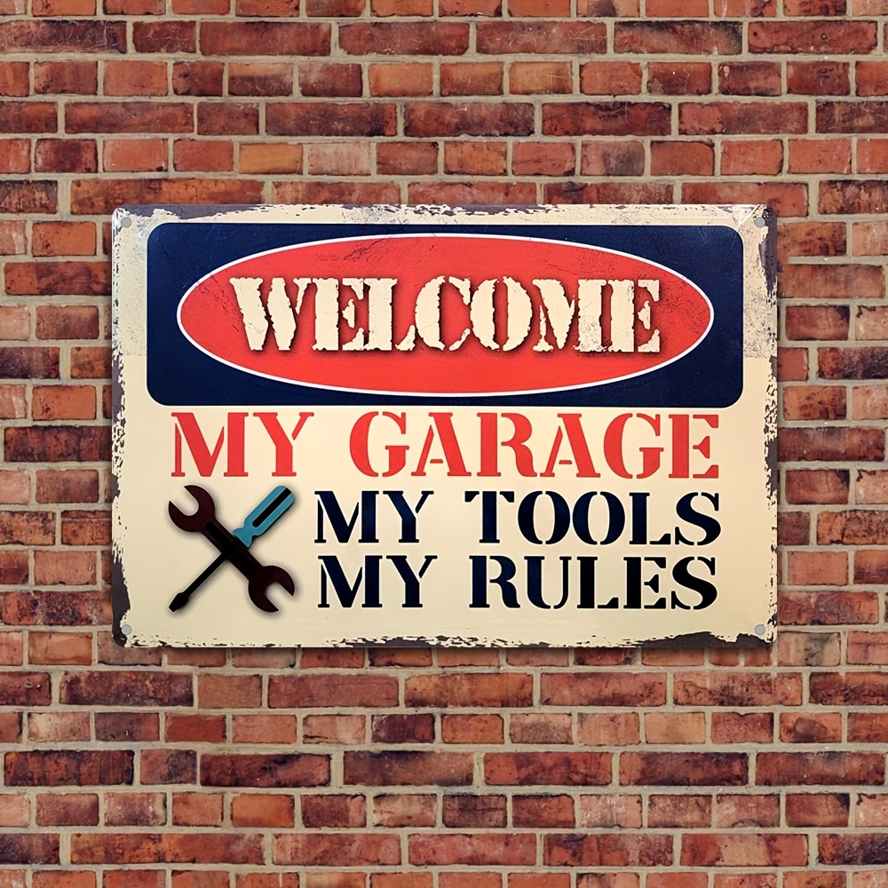 ZYPENG Vintage Metal Garage Signs for Men Room Decor - Funny Tool Rules  Don't Garage Decor for Man Cave Room Wall Decorative Hom