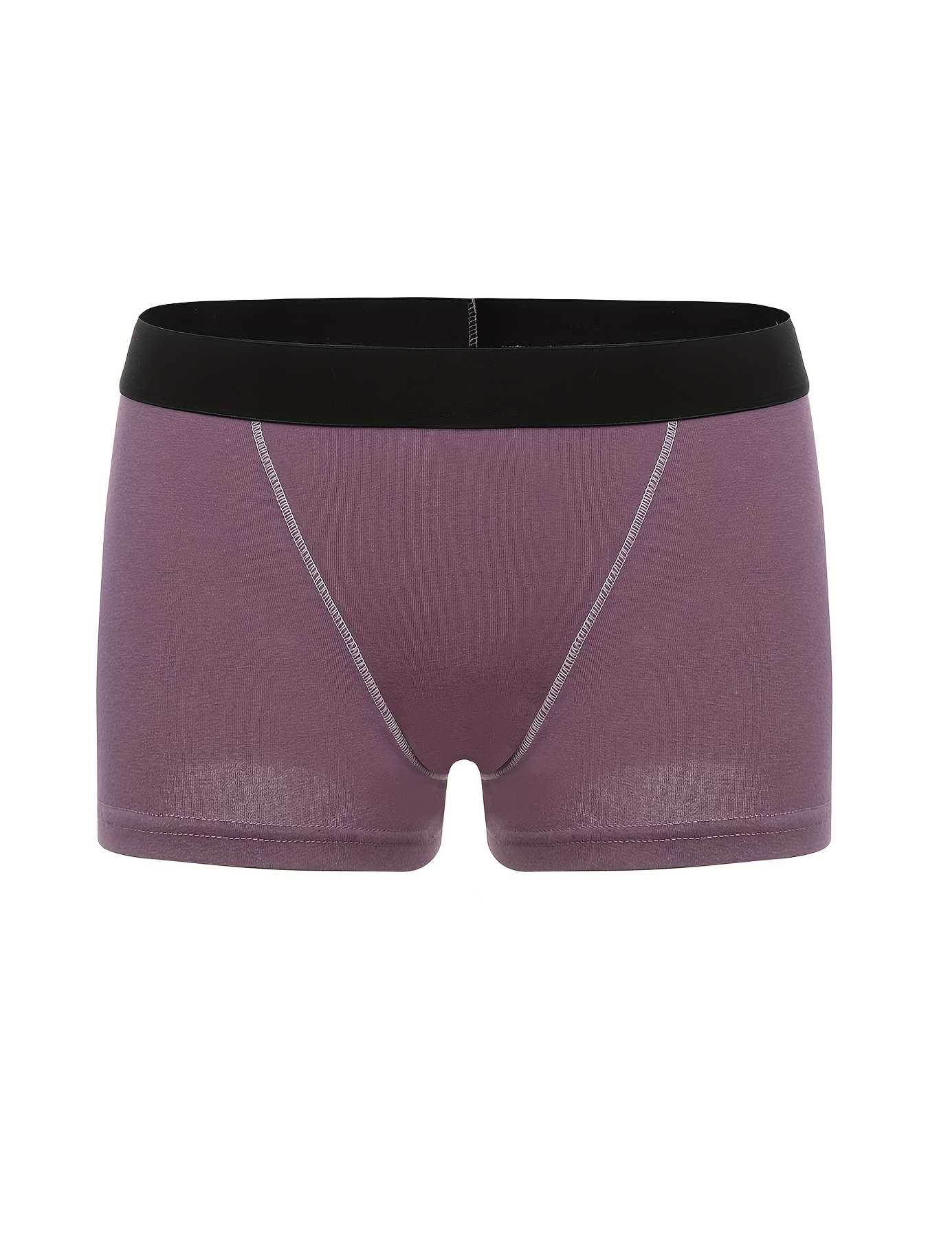 4 Pack Plus Size Boyshort Panties Set Solid Women's Underwear