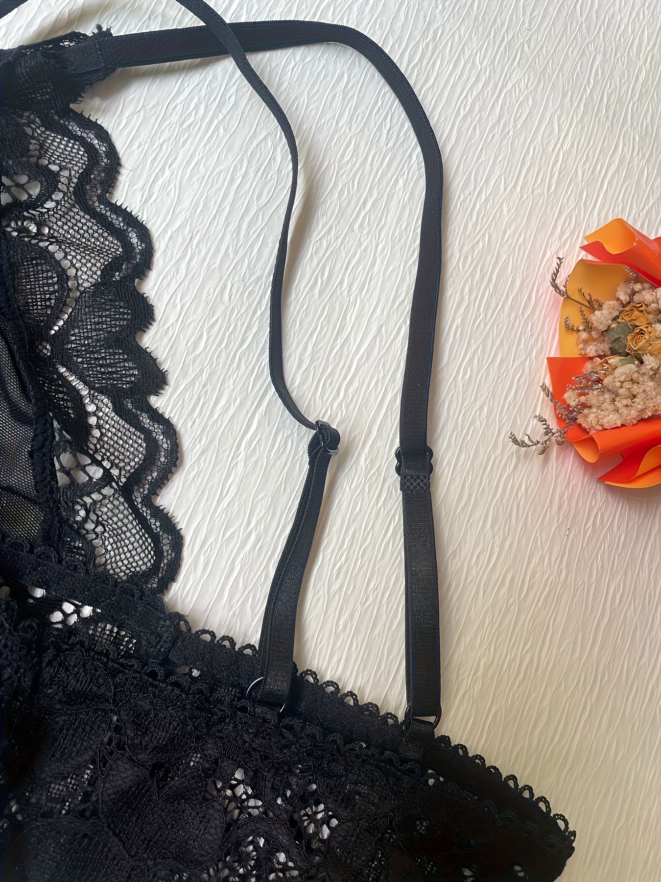 Floral Lace Trim Mesh Wireless Bra, Sheer & Thin Unlined Bra, Women's Sexy  Lingerie & Underwear