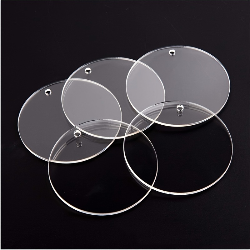 Audab Acrylic Keychain Blanks 30PCS Bulk Acrylic Circles Clear Disc  Ornaments Blanks with Hole for Vinyl DIY Keychain and Craft Project (3 Inch  30 Pcs)