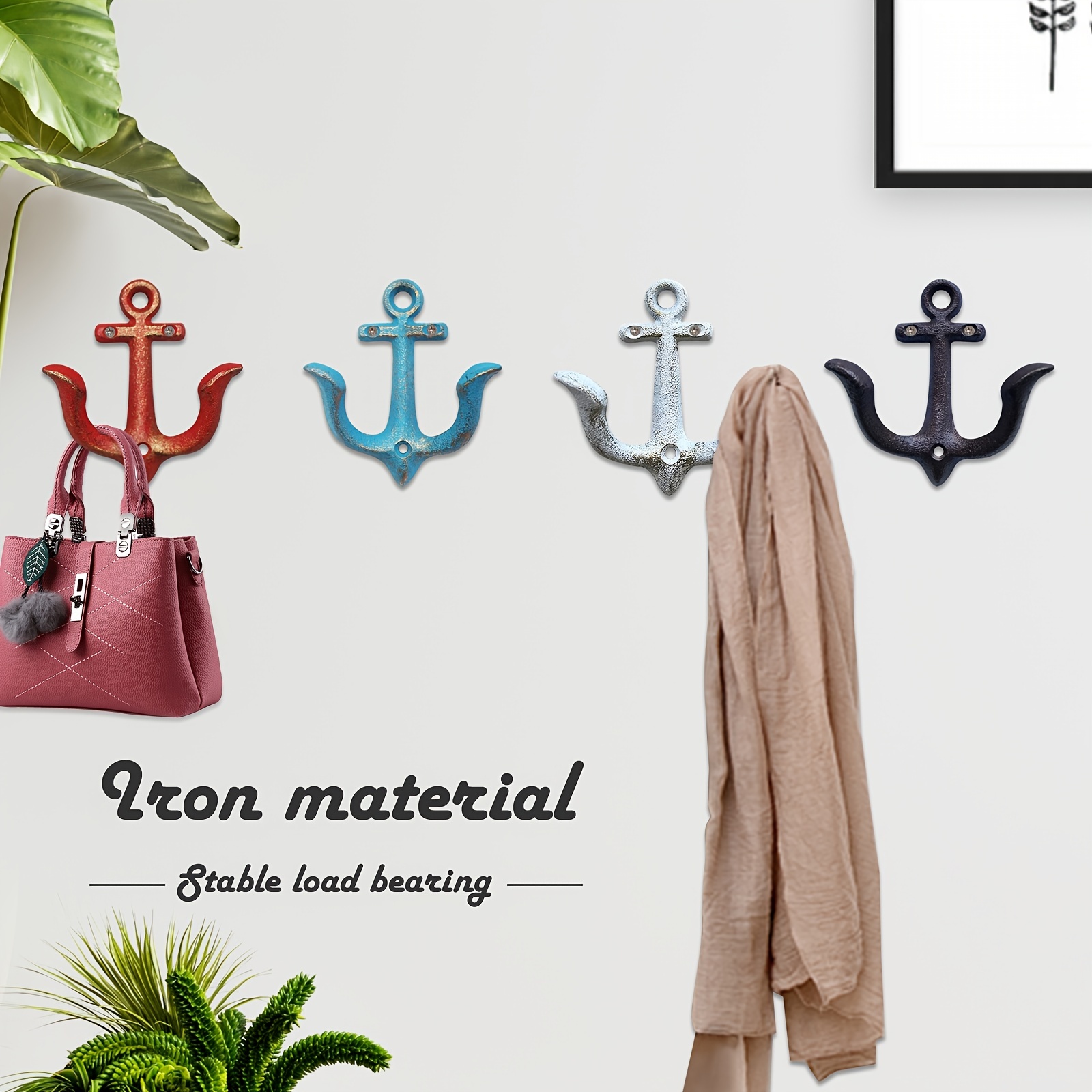 Cast Iron Fish Bones Wall Hook - Towel Hanger - Coat, Hat, Key Rack -  Nautical Decor - Bathroom Wall Hanger - Fishbones