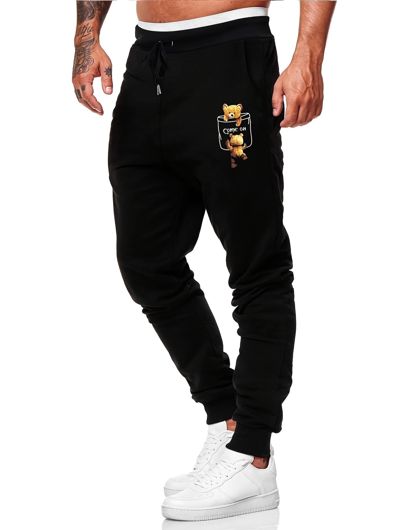 Men's Bear Graphic Sherpa Fleece Sweatpants