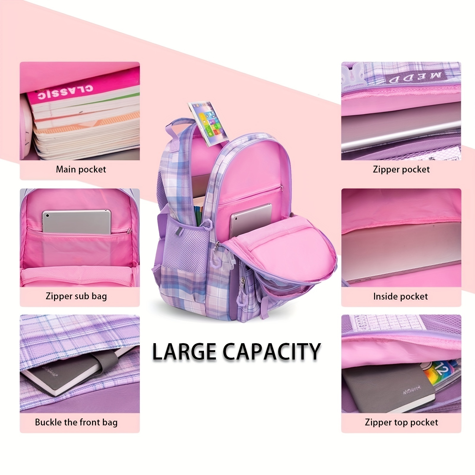 Kids Large Capacity Waterproof School Backpack