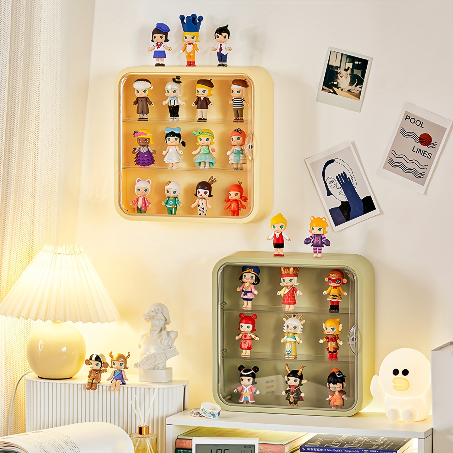 Blind Box Figures Display Case Wall Mounted Shelf Dust Proof Showcase