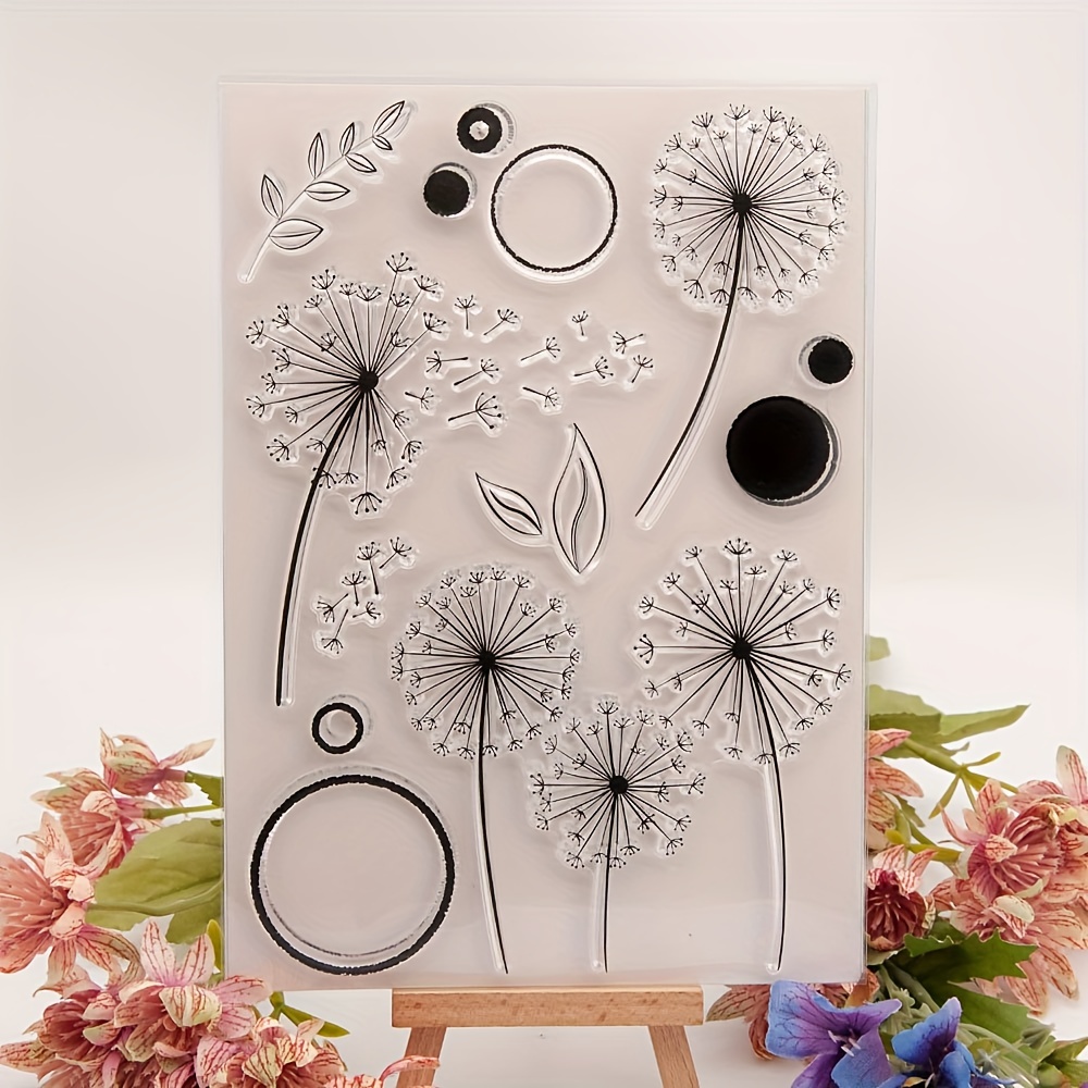 H5BH53F Kwan Crafts 4 Sheets Different Style Dandelion Cactus Flowers Clear  Stamps for Card Making Decoration and DIY Scrapbooking