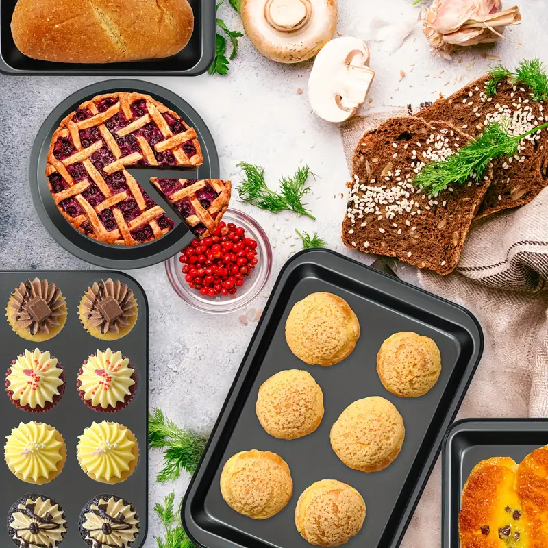 Nonstick Baking Pans Set, Bakeware Sets Including Round / Square Cake Pan,  Muffin Pan, Loaf Pan, Roast Pan, Baking Sheets For Oven Nonstick, Kitchen  Accessories - Temu