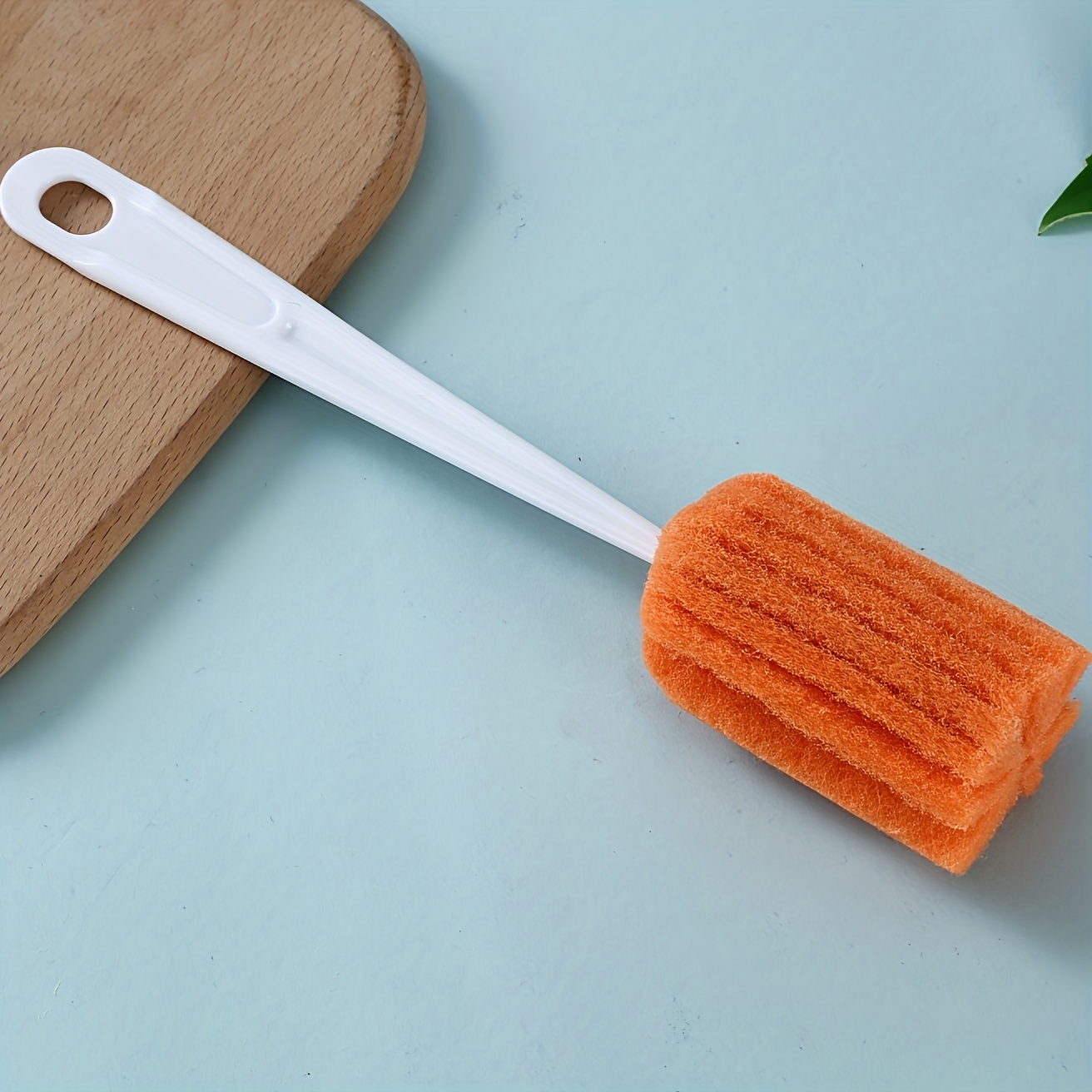 1 pieza de mango largo Esponja de limpieza Cepillo con Estropajo