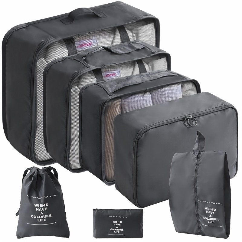 Travel Storage Bag Set Suitcase Luggage Packing Cubes - Temu