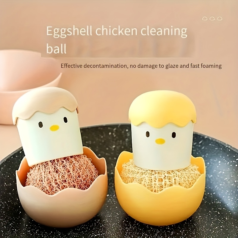 Egg Chick Pot Brush With Holder, Cute Cartoon Dish Brush, Kawaii Scrub Brush,  Scrubber, For Cleaning Pots, Pans, Dishes And Kitchen Sink, Kitchen  Gadgets, Kitchen Accessories, Sponge Balls Available - Temu