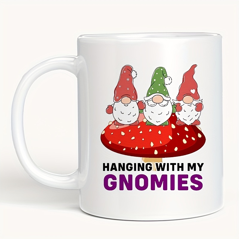 Gnome for the Holidays Coffee Mug, Christmas Coffee Cup, Garden