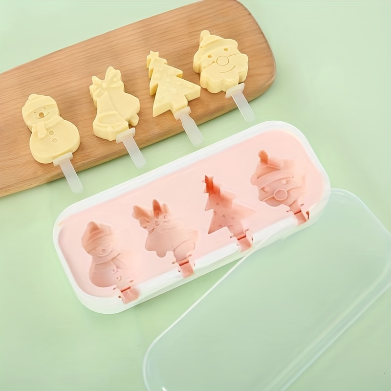 Cute Cartoon Ice Cream Mold Silicone Popsicle Mold Reusable BPA-Free Ice  Pop Mold With Lids and Sticks - AliExpress
