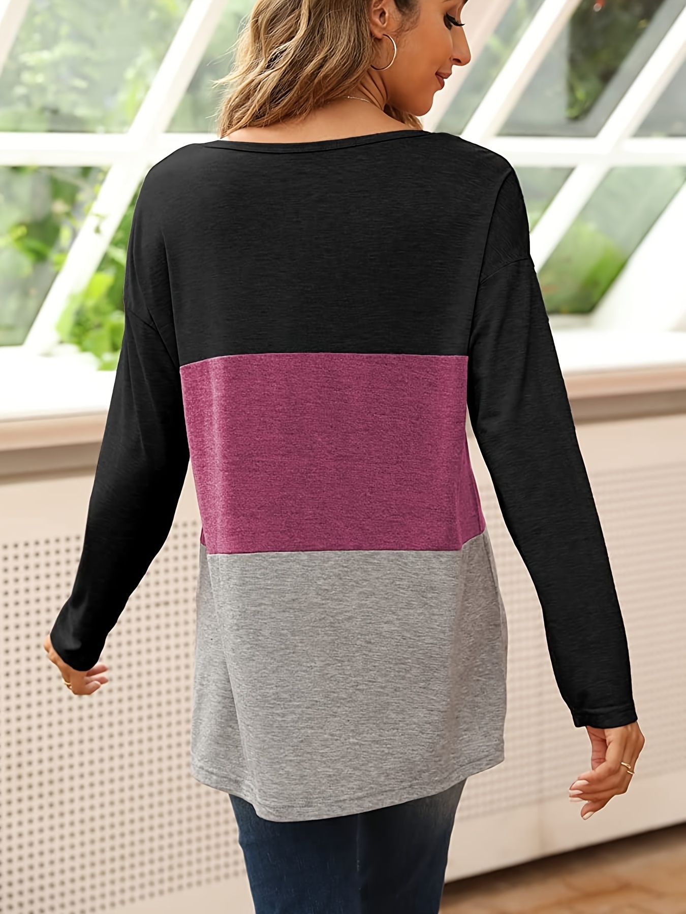 Women's First-Class Long Sleeve Raglan Tee - Colorblocked - Cloud