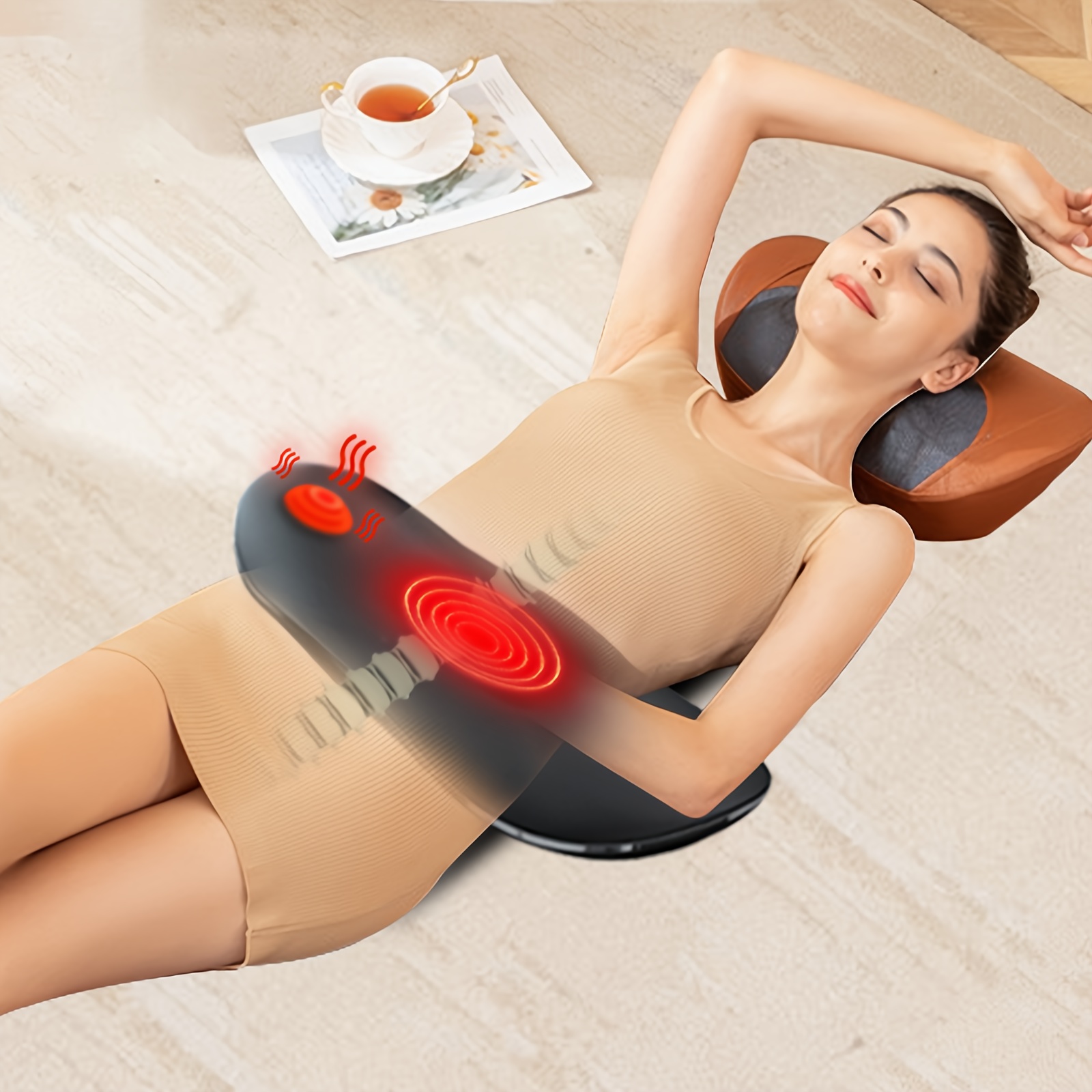 Lower Back Massager For Relaxation, Heated Lumbar Support Traction Device  With Airbag Traction, Waist Massager Cushion Birthday Gifts For  Women/men/the Old, Christmas Gifts (black) - Temu