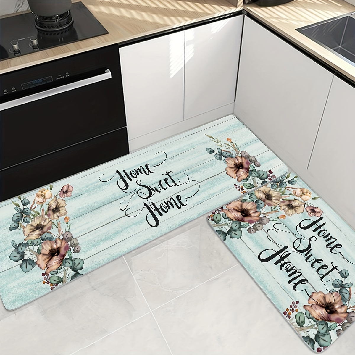 Anti Fatigue Kitchen Mat Slip Resistant Polyester Carpet Absorbent Bath Foam Mat